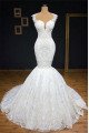 Betsy Beautiful Jewel Open Back Lace Mermaid Wedding Dresses With Court Train