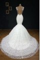 Betsy Beautiful Jewel Open Back Lace Mermaid Wedding Dresses With Court Train