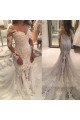 Betty Fancy Off Shoulder Open Back long sleeves Sheath Wedding Dresses With Appliques