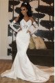 Beverly Modern Sweetheart Open Back Mermaid Appliques Wedding Dresses With Court Train