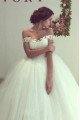 Bonnie Charming Off Shoulder Open Back Ball Gown Wedding Dresses With Appliques