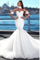 Bonnie Gentle Sweetheart Backless Mermaid Court Train Wedding Dresses With Appliques