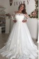 Candice Elegant Off Shoulder Long Sleeves A-line Wedding Dresses With Appliques