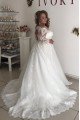 Candice Elegant Off Shoulder Long Sleeves A-line Wedding Dresses With Appliques