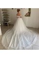 Carol Lovely Off Shoulder Open Back Royal Train Ball Gown Wedding Dresses