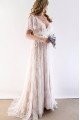 Chloe Sexy V-Neck Backless Brush Train Lace Sheath Wedding Dresses