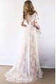 Chloe Sexy V-Neck Backless Brush Train Lace Sheath Wedding Dresses