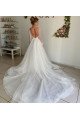 Christine Beautiful V-Neck Long Sleeves Backless A-Line Wedding Dresses With Appliques