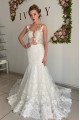 Christine Chic V-Neck Open Back Mermaid Wedding Dresses With Appliques