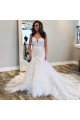 Cynthia Charming Sweetheart Open Back Court Train Mermaid Wedding Dresses With Appliques