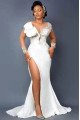 Diana Beautiful V-Neck Long Sleeves Side Slit Mermaid Wedding Dresses With Appliques