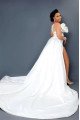 Diana Beautiful V-Neck Long Sleeves Side Slit Mermaid Wedding Dresses With Appliques