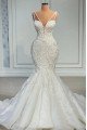 Dinah Gentle Spaghetti Straps Appliques Mermaid Wedding Dresses