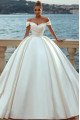 Dominic Classical Off Shoulder Open Back Ball Gown Wedding Dresses