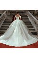 Dominic Classical Off Shoulder Open Back Ball Gown Wedding Dresses