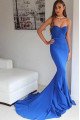 Alexia Simple Blue Sweetheart Court Train Mermaid Evening Dresses