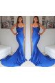 Alexia Simple Blue Sweetheart Court Train Mermaid Evening Dresses