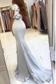 Angela Beautiful Sky Blue One Shoulder Sheath Evening Dresses With Ruffles