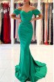 Antonia Gentle Turquoise Off Shoulder Sheath Evening Dresses With Court Train