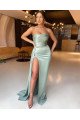 Bblythe Fancy Sage Strapless Side Slit Sheath Evening Dresses