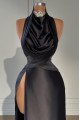 Alma Simple Halter Backless Side Slit Sheath Prom Dresses