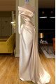 Bader Elegant Champagne One Shoulder Ruffles Sheath Prom Dresses