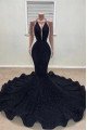 Bblythe Sexy Black Halter Backless Sequins Mermaid Prom Dresses