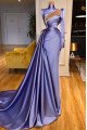 Bernice Gentle Lavender High Neck Long Sleeves Beading Sheath Prom Dresses