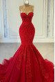 Beryl Generous Burgundy Sweetheart Beading Mermaid Prom Dresses