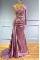 Boyce Mild Lavender V-Neck Long Sleeves Sheath Prom Dresses With Crystal