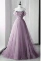 Corey Gentle Lilac Off Shoulder Appliques A-Line Prom Dresses