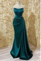 Darlene Elegant Dark Green Strapless Open Back Sheath Prom Dresses