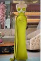 Dawn Fancy Olive Green Square Beading Sheath Prom Dresses