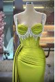 Dawn Fancy Olive Green Square Beading Sheath Prom Dresses