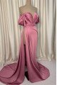 Deirdre Fancy Lilac Off Shoulder Side Slit Sheath Prom Dresses With Court Train