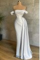 Diana Elegant White Off Shoulder Slim Fit Sheath Prom Dresses