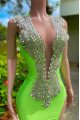 Dorothy Chic Green V-Neck Backless Mermaid Prom Dresses With Crystal