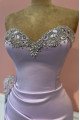 Edwina Mild Lavender Sweetheart Side Slit Sheath Prom Dresses With Crystal