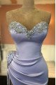 Edwina Mild Lavender Sweetheart Side Slit Sheath Prom Dresses With Crystal