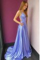 Harriet Generous Lavender Spaghetti Straps Backless Side Slit Sheath Prom Dresses With Pocket