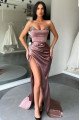 Ina Gentle Grape Sweetheart Side Slit Beading Sheath Prom Dresses 