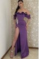 Irma Beautiful Regency Off Shoulder Side Slit Sheath Prom Dresses With Appliques