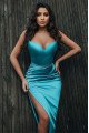 Isla Elegant Blue Sweetheart Side Slit Sheath Prom Dresses