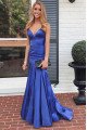 Alice Mild Royal Blue Spaghetti Straps Sleeveless Mermaid Evening Dresses