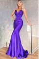 Amelia Chic Purple Sweetheart Sleeveless Mermaid Evening Dresses