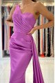 Audrey Elegant Purple One Shoulder Open Back Mermaid Evening DressesA