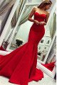 Charlotte Charming Red Sweetheart Mermaid Evening Dresses With Court Train