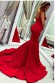 Charlotte Charming Red Sweetheart Mermaid Evening Dresses With Court Train