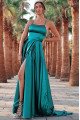 Christie Chic Jade Halter Backless Side Slit Sheath Evening Dresses