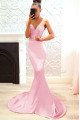 Dawn Lovely Candy Pink Sweetheart Open Back Appliques Mermaid Evening Dresses